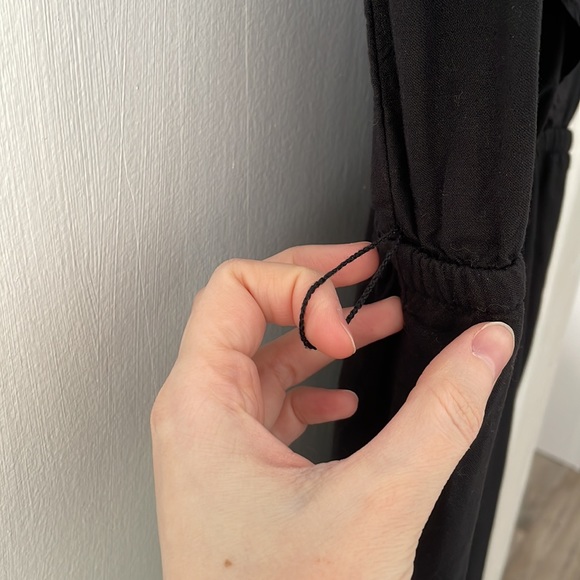 American Eagle Black Ruffle Jogger Jumpsuit - Picture 16 of 16